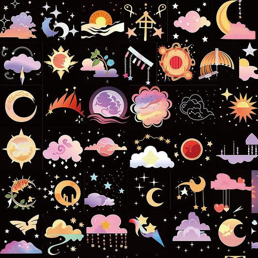Cartoon Weather Aesthetic Stickers Decals for Laptop Phone Notebook Waterproof