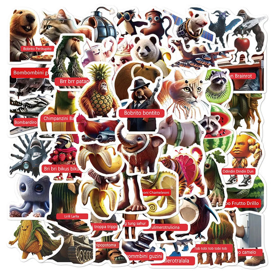 60Pcs Animal Cartoon Stickers for Luggage & Phone