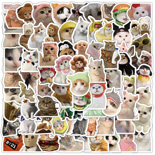 100pcs Cute Kitten Puppy Cartoon Stickers for Scrapbook, Car, Water Bottle, Phone, Kids Toys