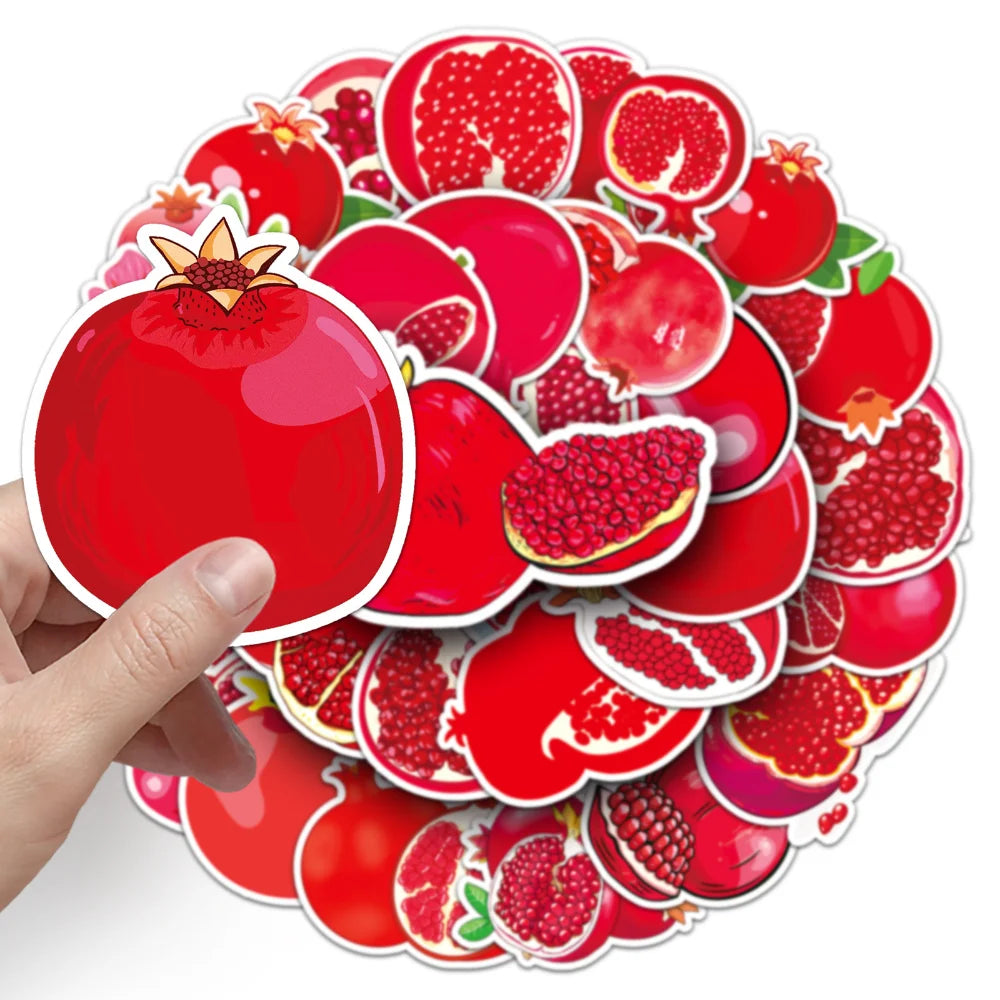 10/50Pcs Autumn Pomegranate Stickers Decoration Adhesive Sticker DIY Laptop Phone Decal Accessories Stickers