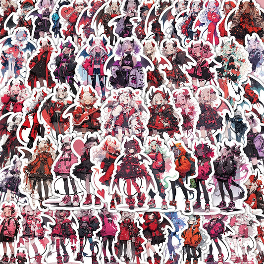 Anime Gothic Daemon Girl Stickers Decals for Kids Toys Guitar Laptop Suitcase Car