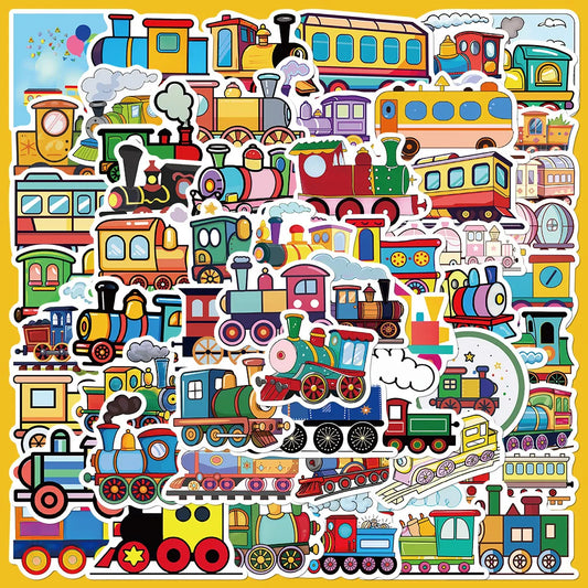 56pcs Cartoon Train Graffiti Stickers for Helmet, Wall, DIY Decoration