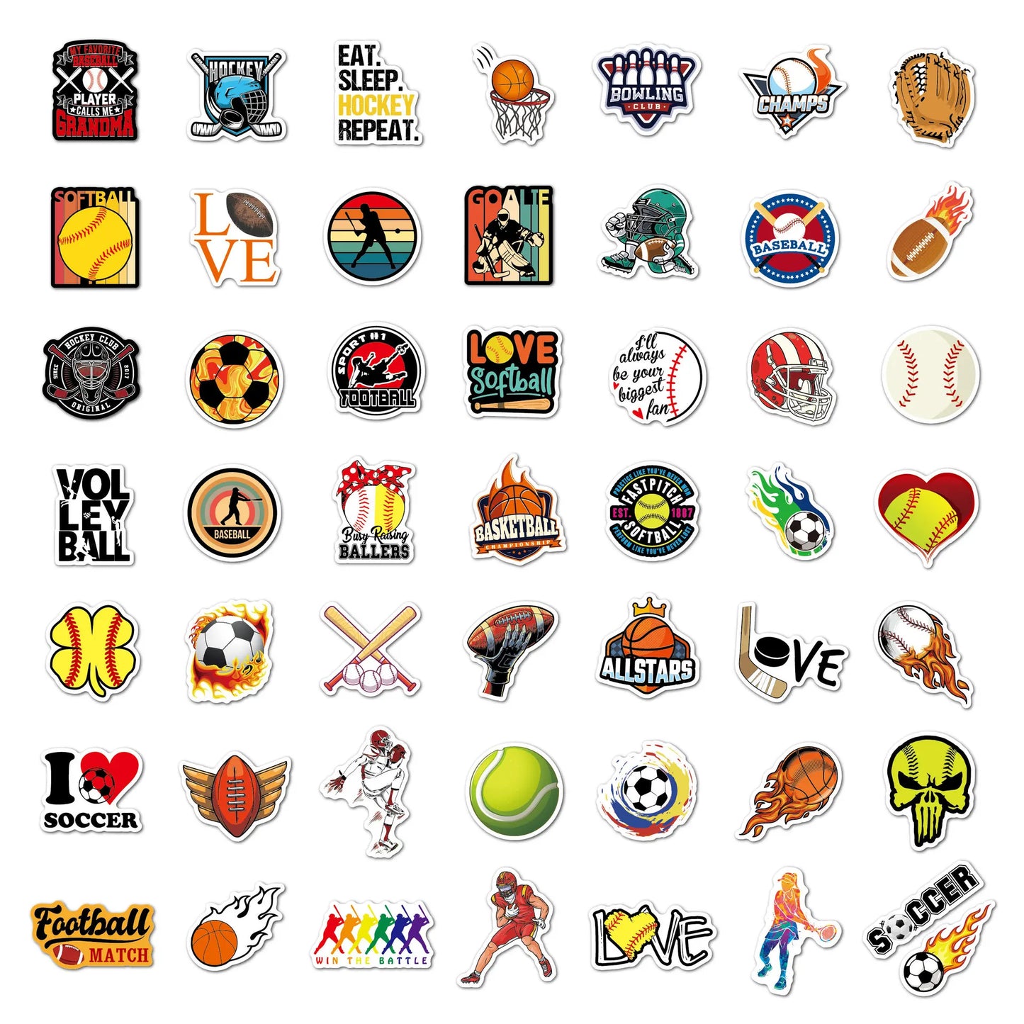 10/30/50/100PCS Ball Sports Sticker Basketball Soccer Waterproof Graffiti DIY Case Cute Laptop Skin Kawaii Packaging Aesthetic