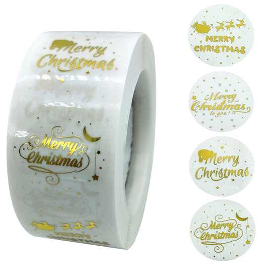 100-500 Pcs Golden Font Merry Christmas Sticker Thank You Sticker Seal Label For Envelope Gift Wrapping Scrapbook 1 Inch