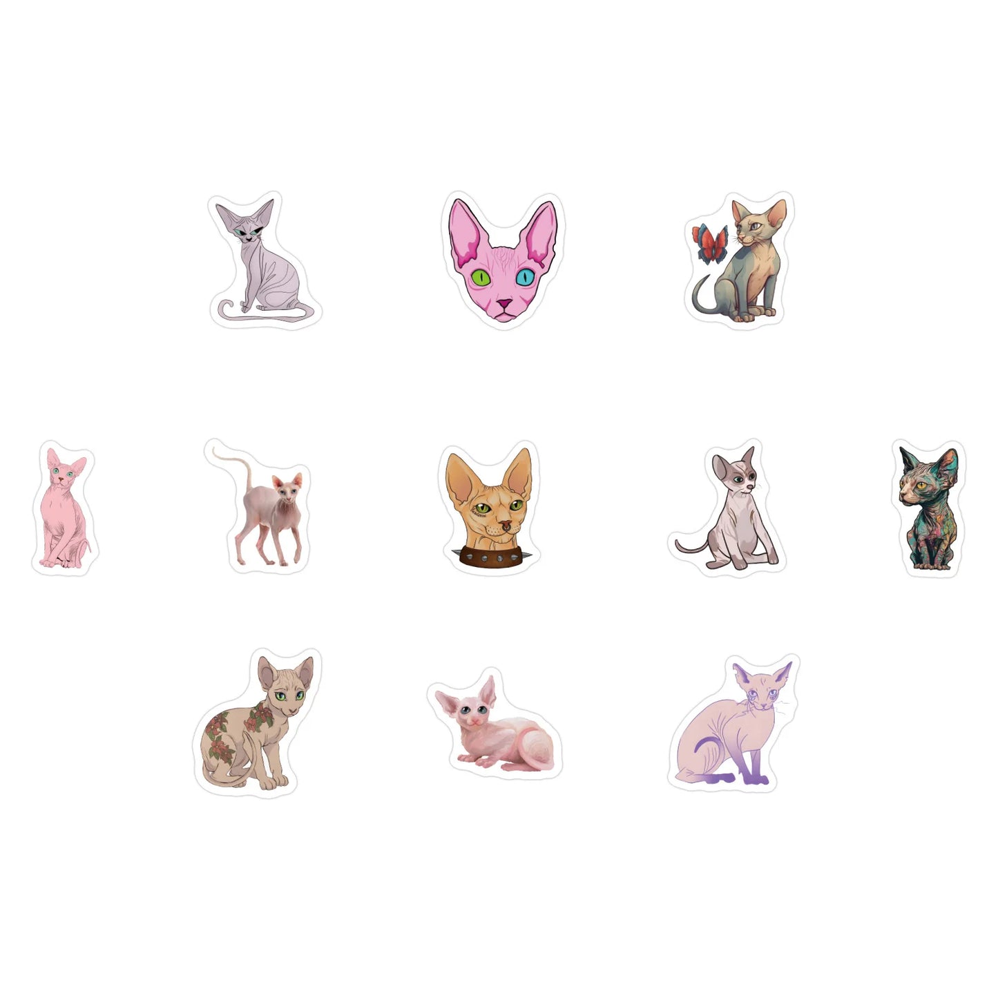 100-500pcs Cute Cat Animal Stickers Reward Stickers Kids Toys DIY Scrapbook Party Gift Decoration Label Stationery Sticker