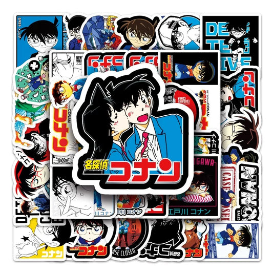 50pcs Detective Conan Stickers for Suitcase, Water Cup, Phone, Laptop, Scooter, Refrigerator