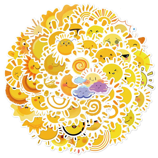 Cute Sun Cartoon Stickers for Laptop & Scrapbooking