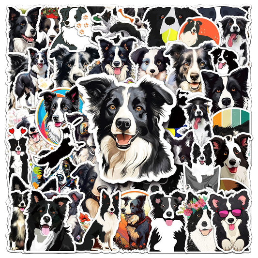 Border Collie Dog Stickers Pack - Cute Cartoon Decals for Kids, Luggage, Scrapbooking, Graffiti