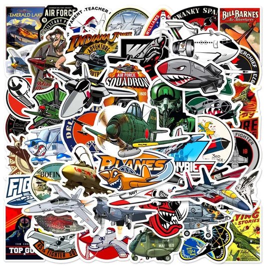 50pcs Pilot Logo Stickers for Laptop, Car, Phone, Suitcase, Water Cup, Scooter, Refrigerator
