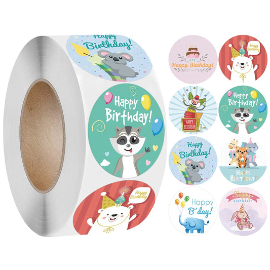 Birthday Stickers 100-500pcs Kids Party Gift Labels