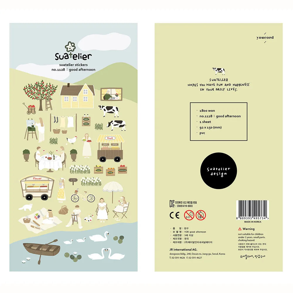 Korean Import Original Suatelier Daily Stickers Scrapbooking Diy Journal Stationery Sticker Children Decor Art Supply