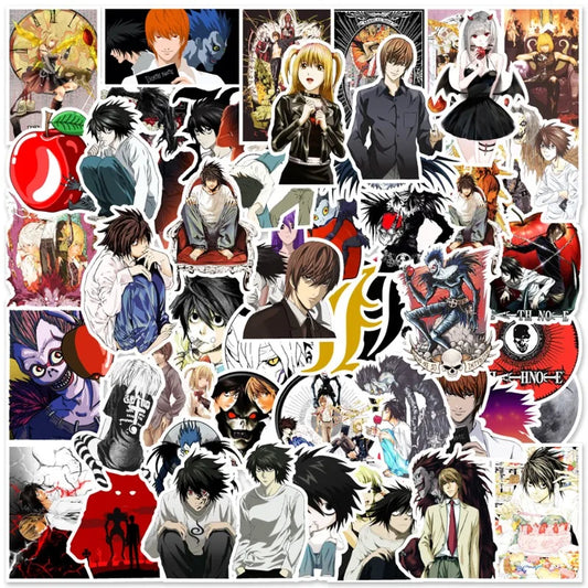 50pcs Death Note Sticker Pack for Laptop, Phone, Water Bottle, Scooter, Fridge, Stationery