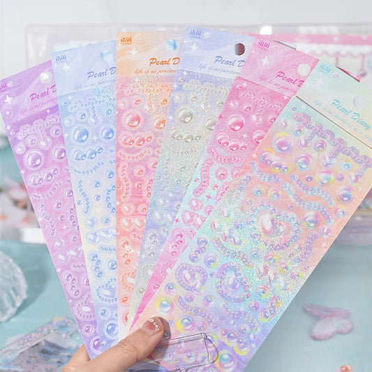 Romantic Pearl Scrapbooking Stickers DIY Stationery