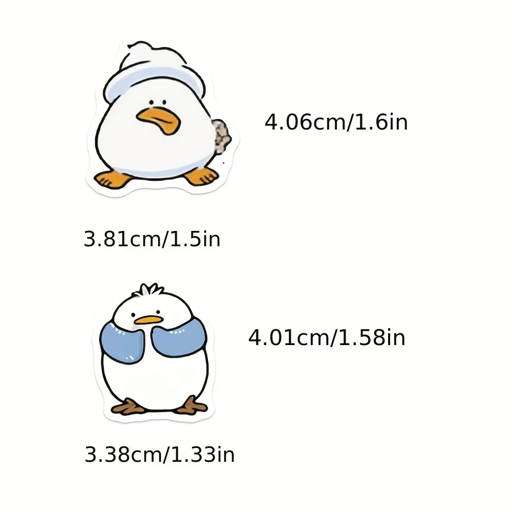 100PCS Cute Funny Big White Duck Cartoon Sticker Waterproof DIY Decoration Luggage Phone Laptop Skateboard Gift Toys