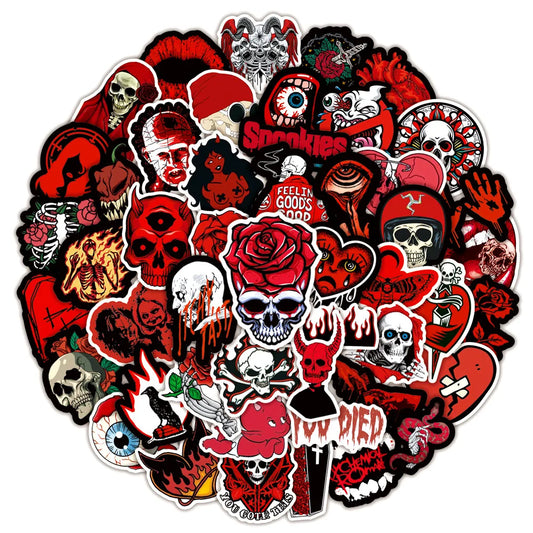 Gothic Skull Horror Stickers for Phone Laptop Luggage Skateboard - 10/30/50PCS