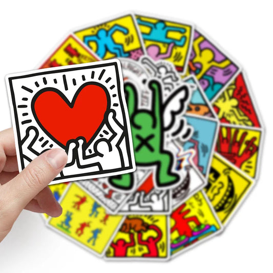 Keith Art Stickers Pack: Graffiti Cartoon DIY Decoration for Scrapbook, Fridge, Luggage, Laptop, Phone, Guitar