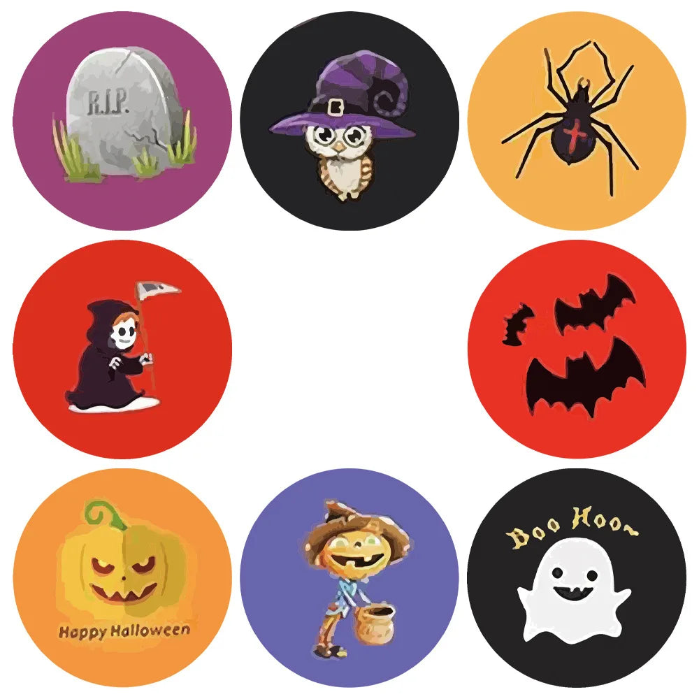 100-500pcs Halloween Pumpkin Ghost Stickers Label Treat or Treat Candy Bags Stickers Halloween Gift Packaging Sealing Decoration