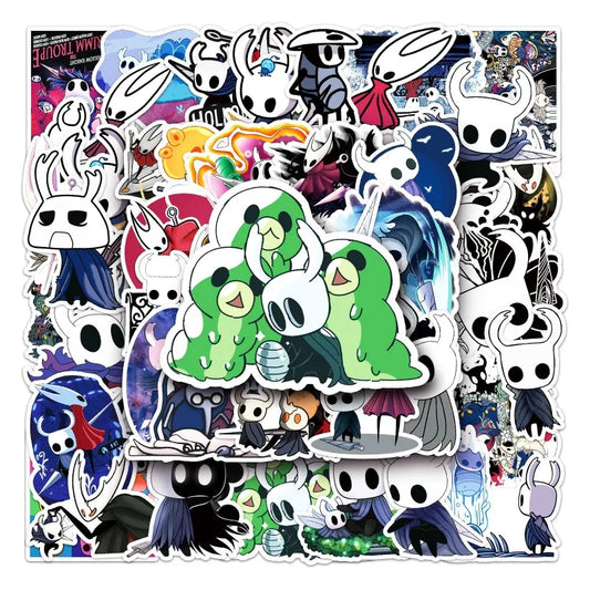 Hollow Knight Stickers 50pcs: Laptop, Phone, Car, Scooter, Water Bottle, Fridge Decor