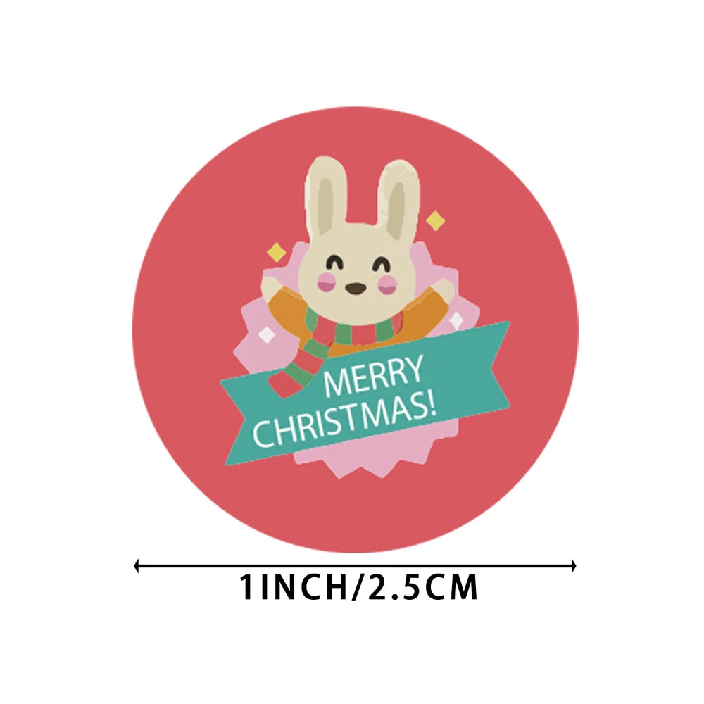 100-500pcs 1 Inch Paper Merry Christmas Sticker Santa Cartoons Sealing Label Stickers Scrapbook Gift Card Packaging Stationery