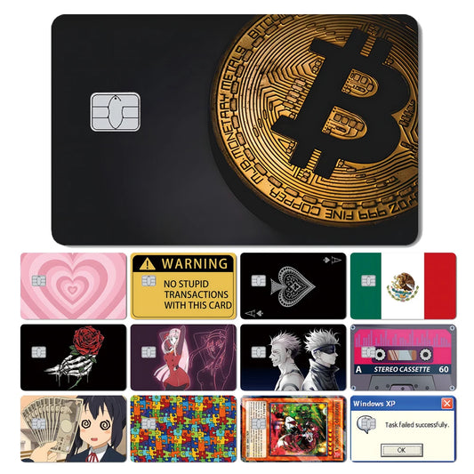 Bitcoin Anime Skull Card Skin Sticker Cover