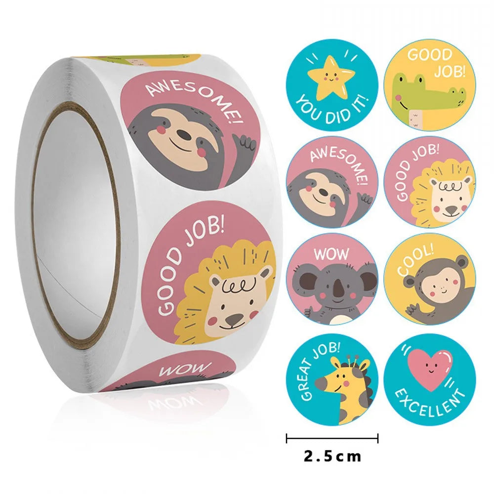 50-500pcs Cute Cartoon Animal Decoration Sticker Cake Label Birthday Wedding Party Sticker Envelope Office Stationery Kids Gift