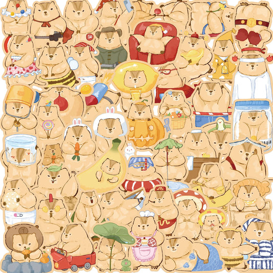 Cute Marmot Stickers 10/30/50PCS Cartoon Animal Decals Waterproof for Laptop Guitar Skateboard