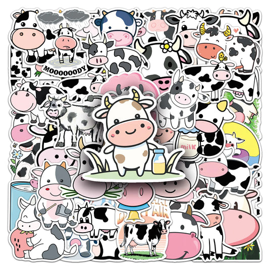 Cow Stickers Pack - Cute Cartoon Decals for Laptop & Phone Decoration