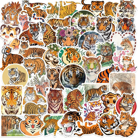 Tiger Graffiti Stickers Cartoon Animal Decals for Phone Laptop Suitcase DIY Scrapbooking