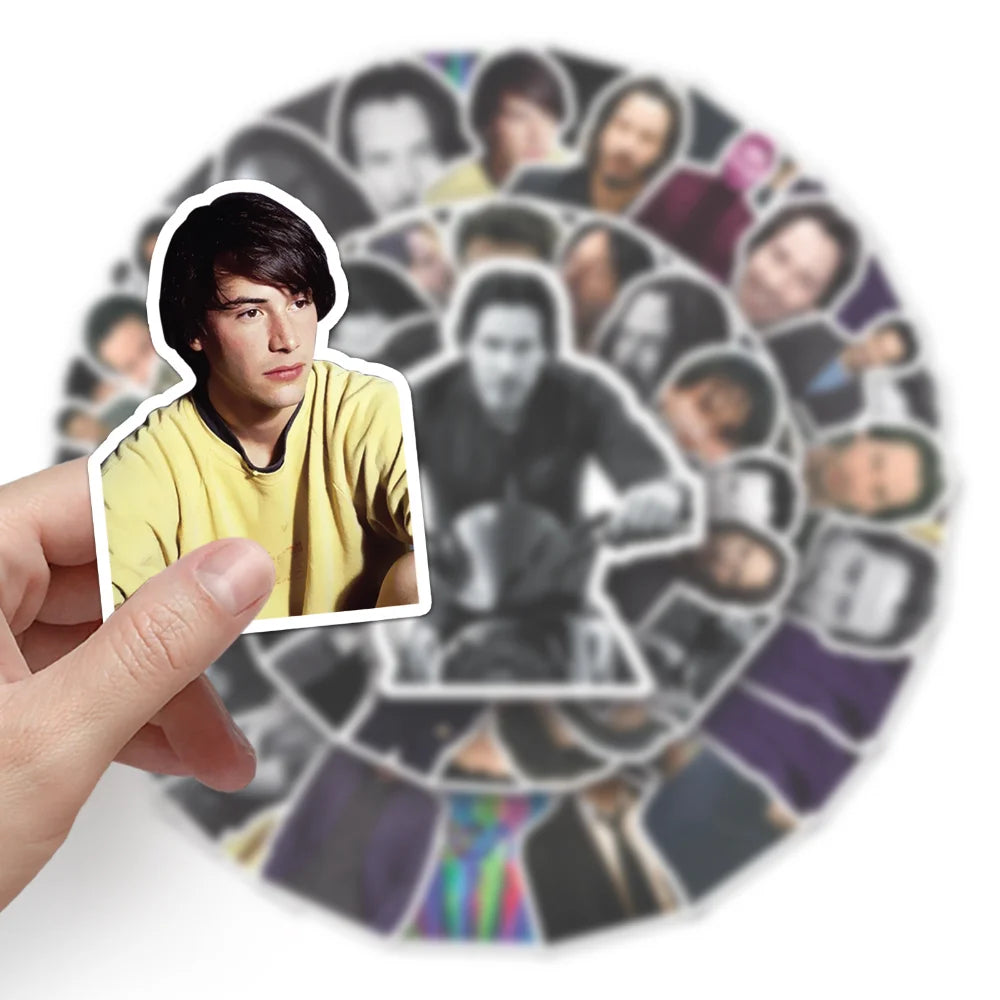 10/50PCS Keanu Reeves Through the Years Sticker Packs