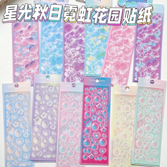 Starlight Neon Garden Bubble Chucks Planner Stickers