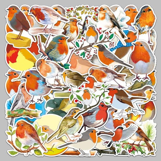 50pcs Cute Robin Cartoon Graffiti Stickers for Helmet, Wall, DIY Decoration