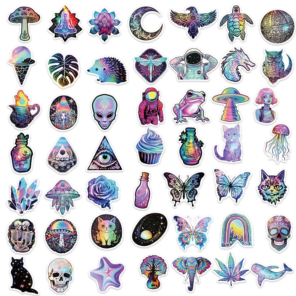 50 Pack Psychedelic Mysterious Space Stickers