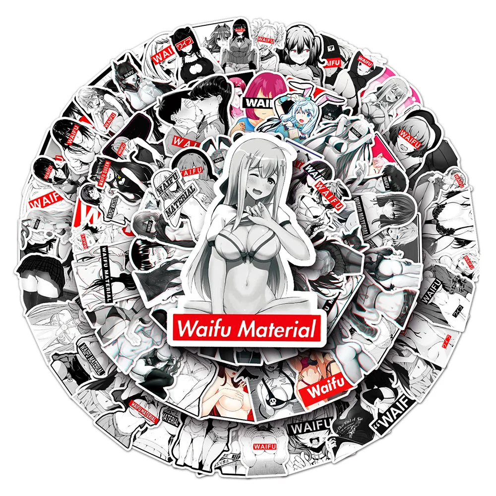 10/30/50/100PCS Anime Hentai Bunny Girl Waifu Sticker Packs