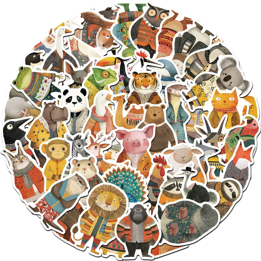 Cute Animal Stickers for Suitcase, Skateboard, Laptop, Luggage, Fridge, Phone, Car - 10/30/55PCS