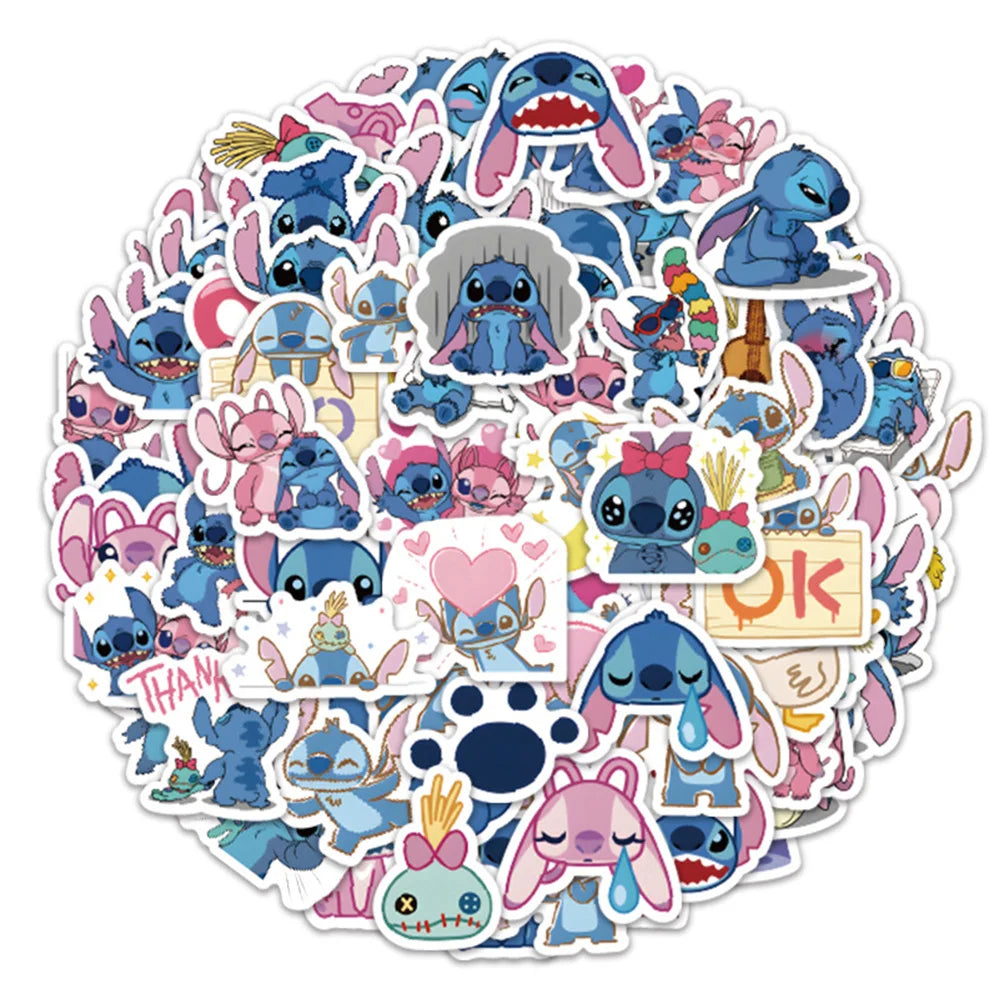 10/30/50/120pcs Disney Cute Cartoon Lilo & Stitch Stickers Diary Laptop Phone Luggage Skateboard Graffiti Decals Fun Classic Toy