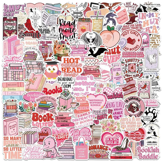 10/50/100pcs Mix Kawaii Smut Bookish Dark Romance Reading Book Stickers Aesthetic DIY Scrapbooking Notebook Laptop Phone Sticker