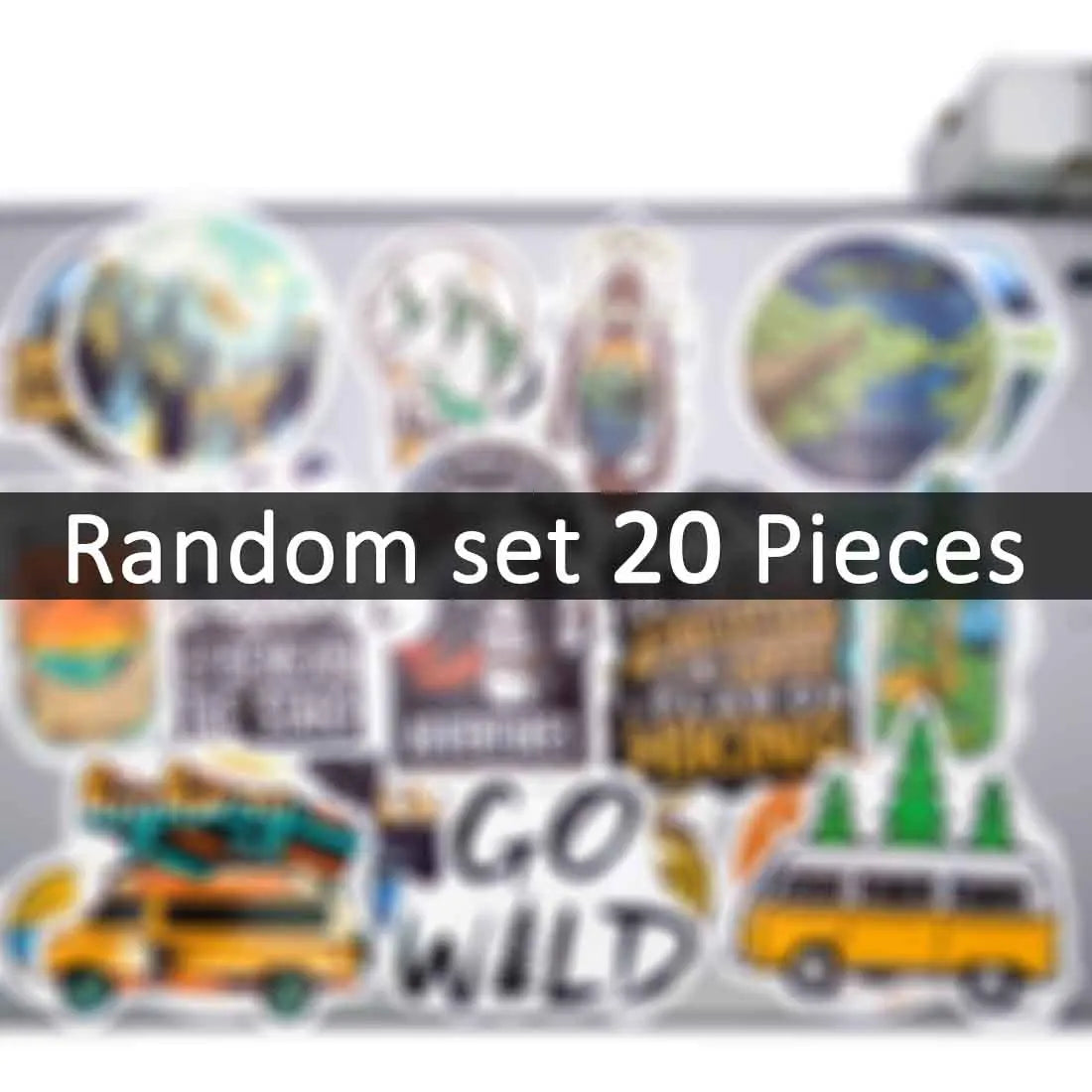 20/30/50Pieces Camping Style Decals Climbing Hiking Outdoor Explore Travel Stickers for Scrapbook Car Bike Phone Laptop Sticker