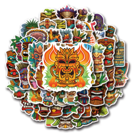 Stone Tiki Statue Stickers for Phone Laptop Luggage Skateboard Decals 10/30/50PCS