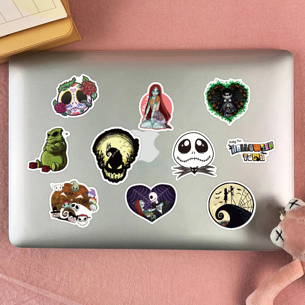 50PCS The Nightmare Before Christmas Halloween Themed Graffiti Stickers DIY Skateboard Laptop Guitar Phone Car Sticker Kid Toy