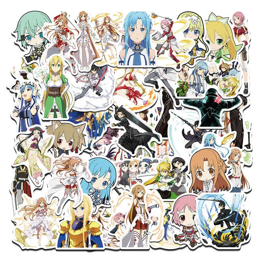 50pcs Sword Art Online Kirito Asuna Anime Stickers for DIY Decoration