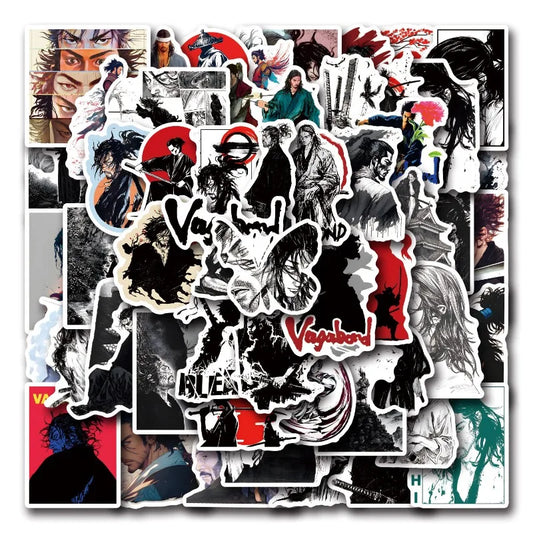 55pcs Vagabond Anime Stickers for Suitcase, Phone, Car, Laptop, Scooter, Fridge