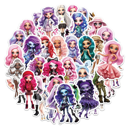 Y2K Rainbow Spice Girls Cartoon Stickers for Laptop, Luggage, Car, Fridge, DIY Vinyl (10/30/50pcs)