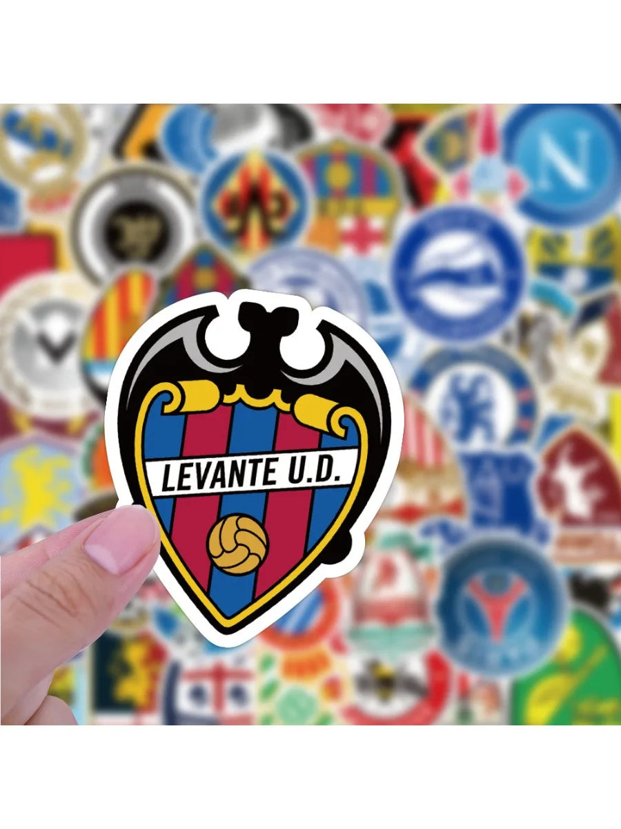 50 football club benchmarking stickers, personalized and creative handbill stickers, mobile phone and skateboard decorations