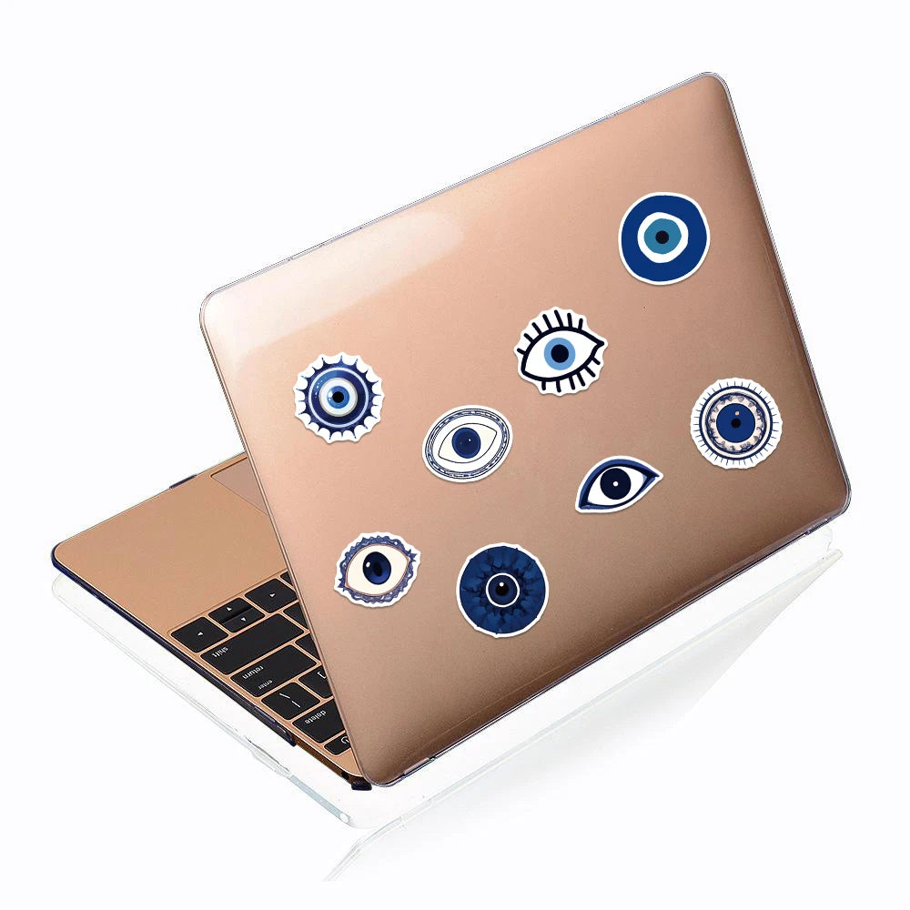 50PCS Blue Art Eye Sticker Personalized Fashion Cool Waterproof Decoration Luggage Laptop Cup Phone Skateboard Gift Decal