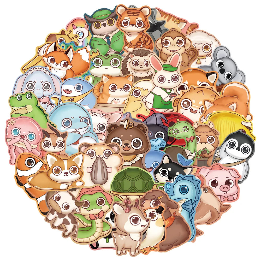 Cartoon Animal Graffiti Stickers for Snowboard Laptop Luggage Car Fridge Vinyl