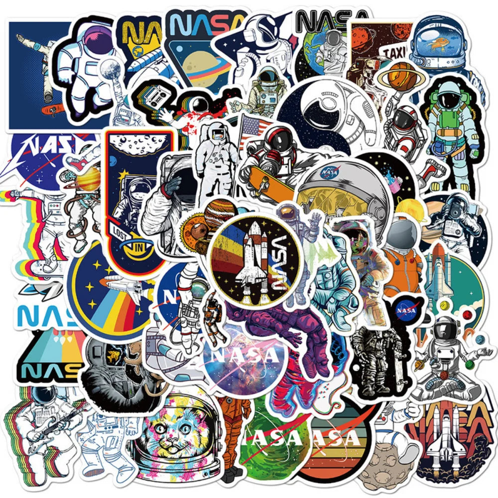 10/50Pcs Outer Space Graffiti Stickers Astronaut For Luggage Motorcycle Laptop Refrigerator Toy Car Pvc Waterproof Sticker