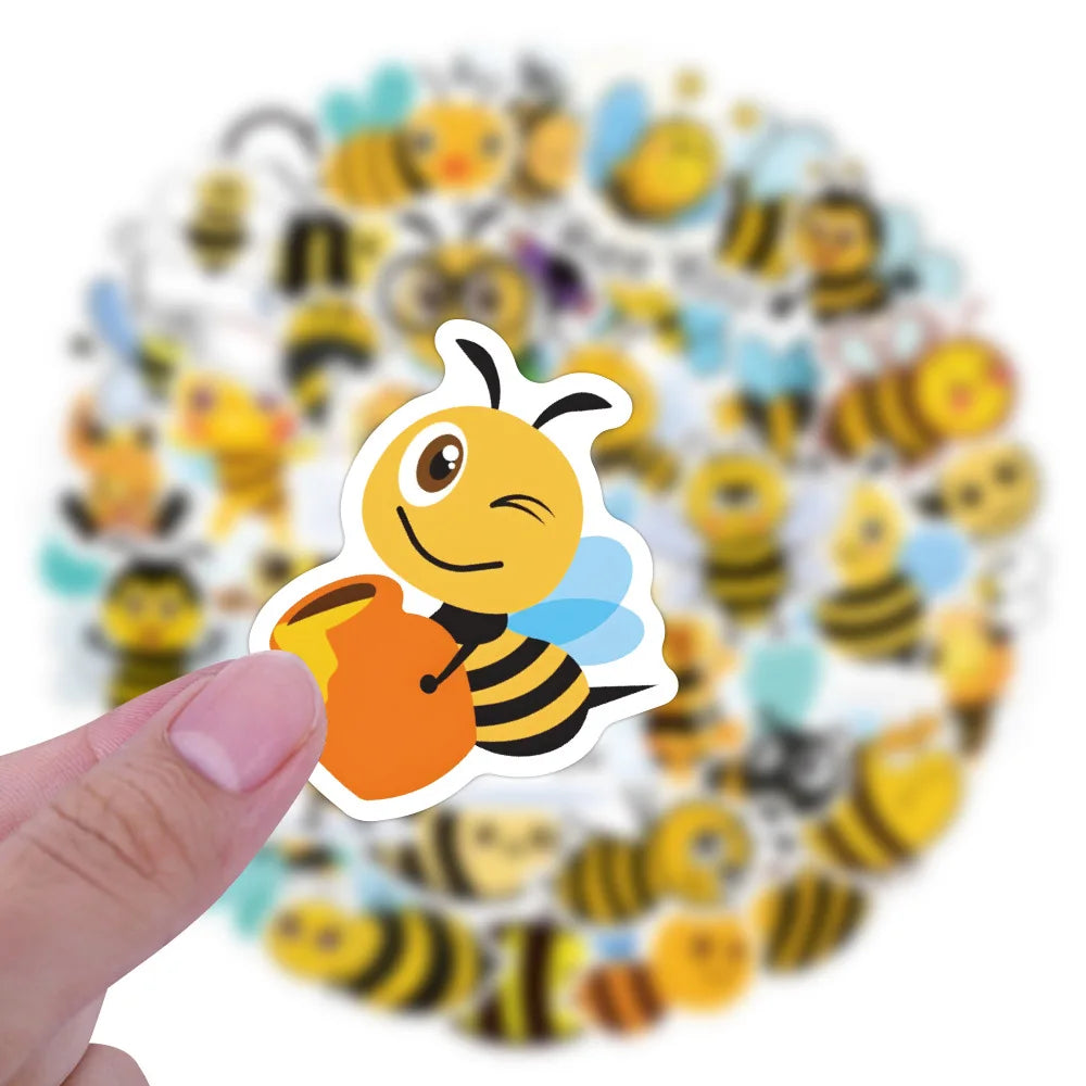 10/30/60PCS Kawaii Cartoon Bee Sticker Packs