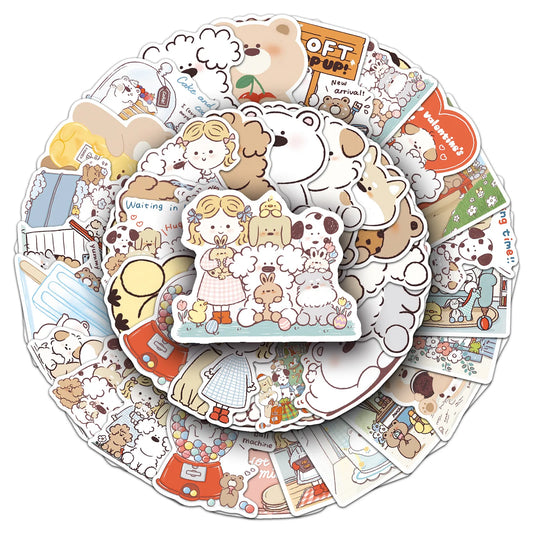 Miiiichan Cartoon Animal Decals for Fridge, Luggage, Laptop, Guitar, Bike - 10/30/50PCS