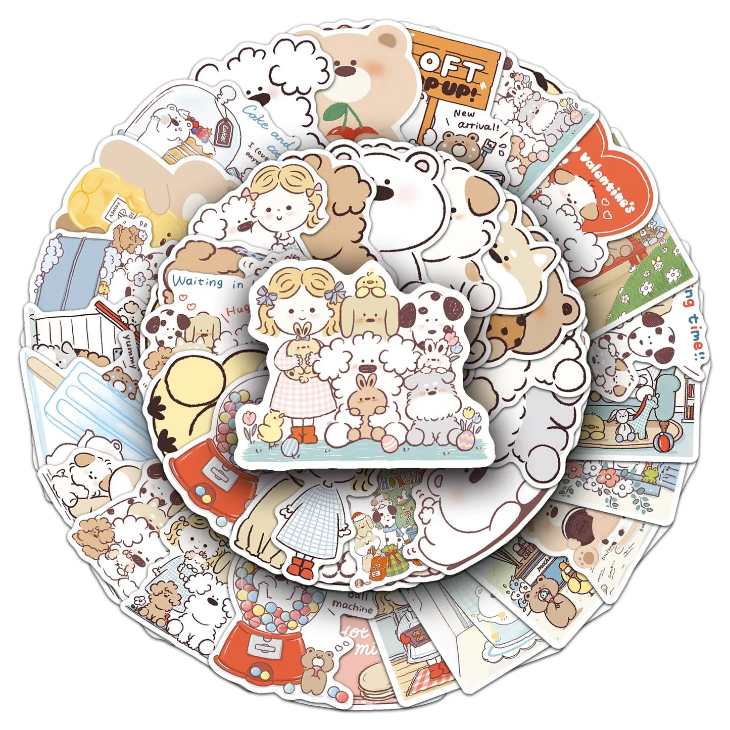 Miiiichan Cartoon Animal Decals for Fridge, Luggage, Laptop, Guitar, Bike - 10/30/50PCS