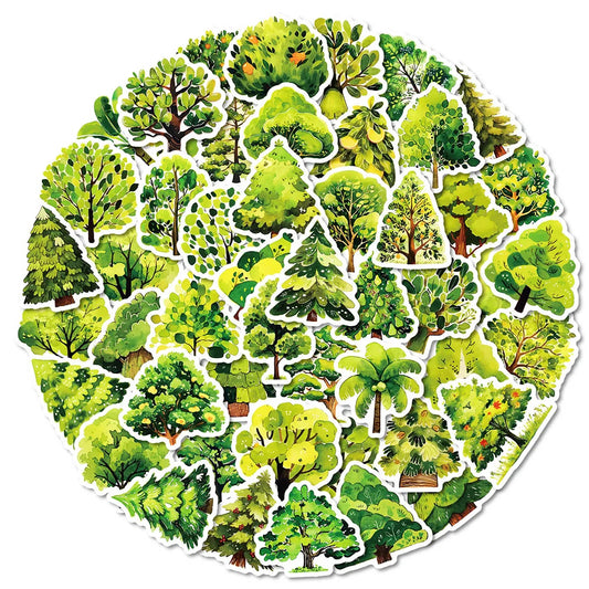 Green Plant Stickers 10/30/50pcs Waterproof Decals for DIY, Fridge, Skateboard, Notebook